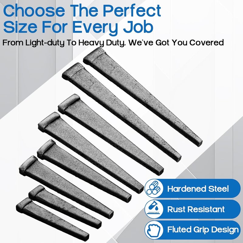 Yaocom 25pcs 8d(2-1/2") Hardened Cut Masonry Nail Forged Head Rose Nail Masonry Cutting Accessory for Concrete Brick Stone Heavy Duty Hardened Steel Construction for Professional DIY Use - Image 5